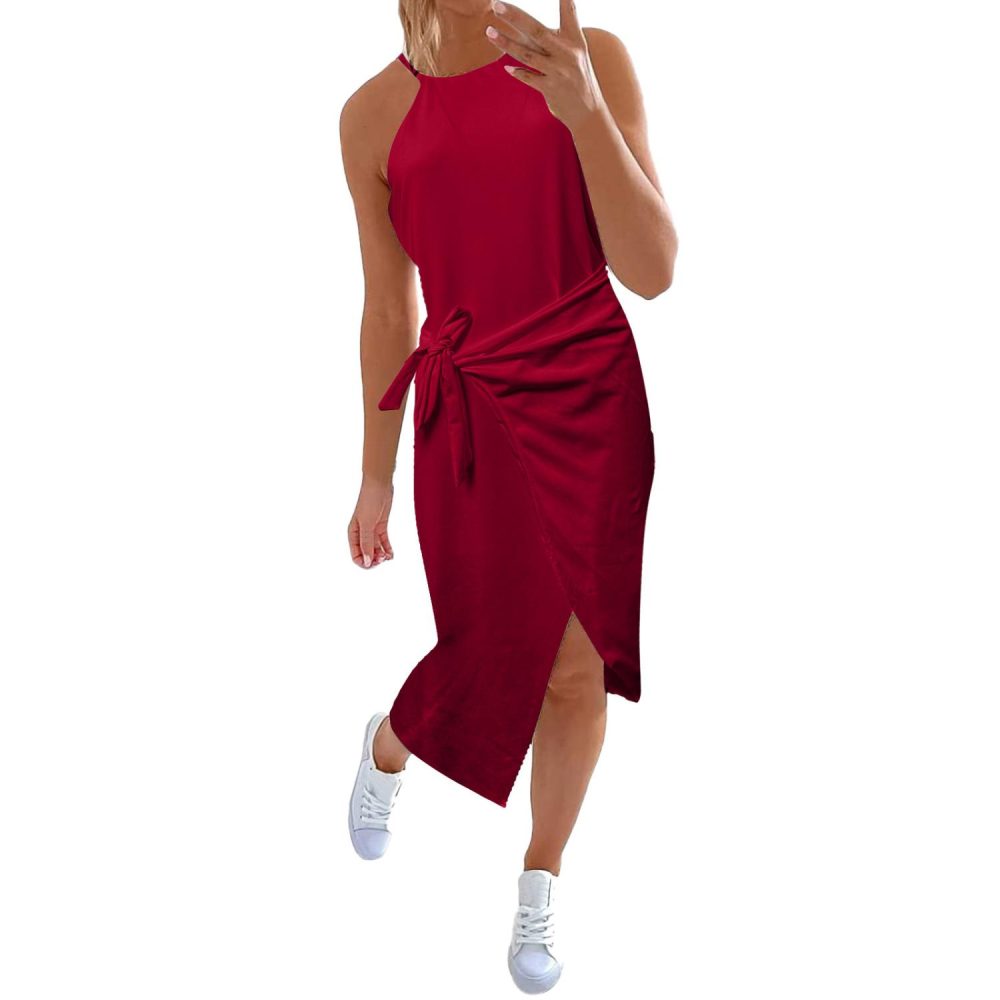 Asymmetric Tie-Waist Silk Dress  | Womens  Dresses & Jumpsuits Clothing Dresses & Jumpsuits