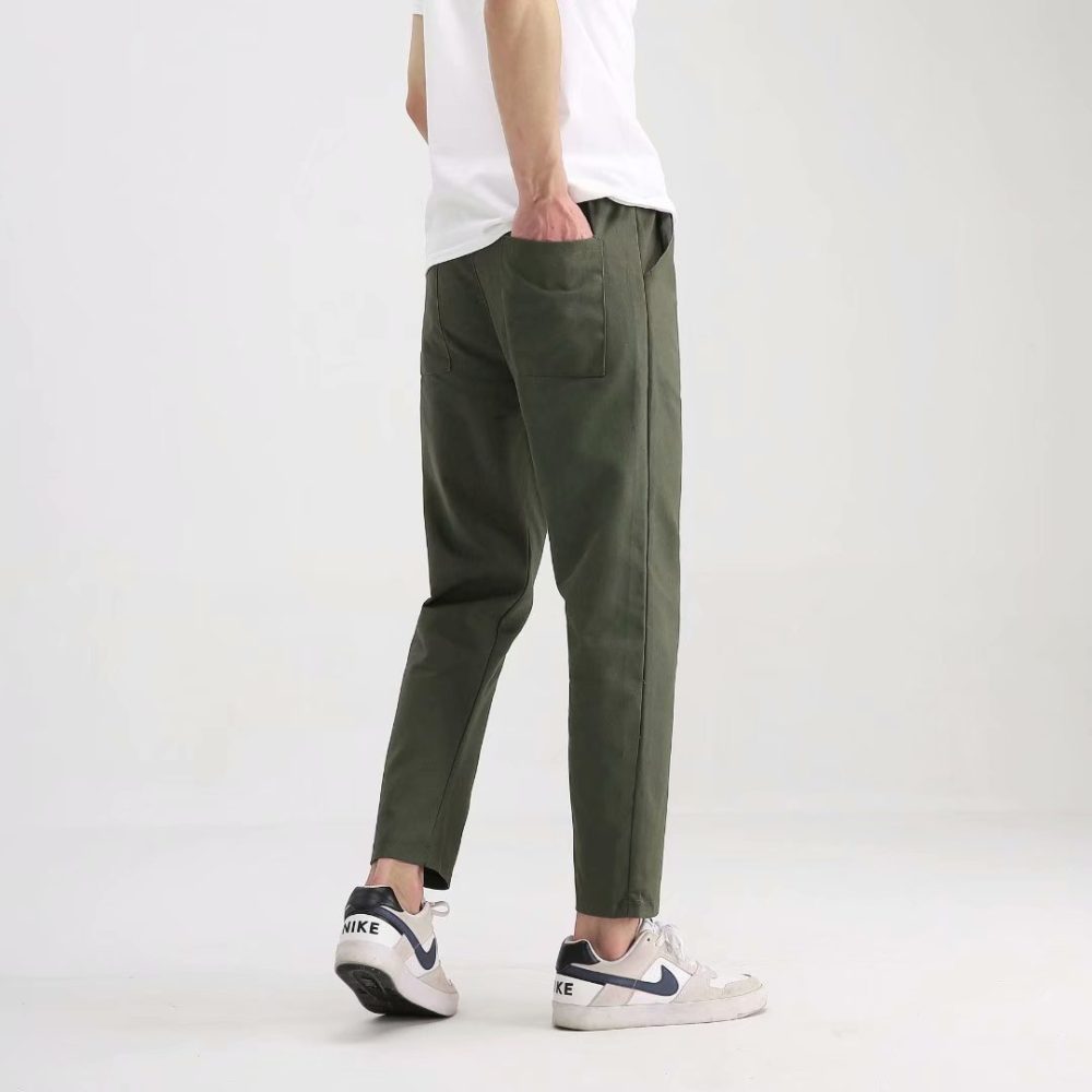 Elasticated Tapered Twill Pants  | Mens  Pants Clothing Mens