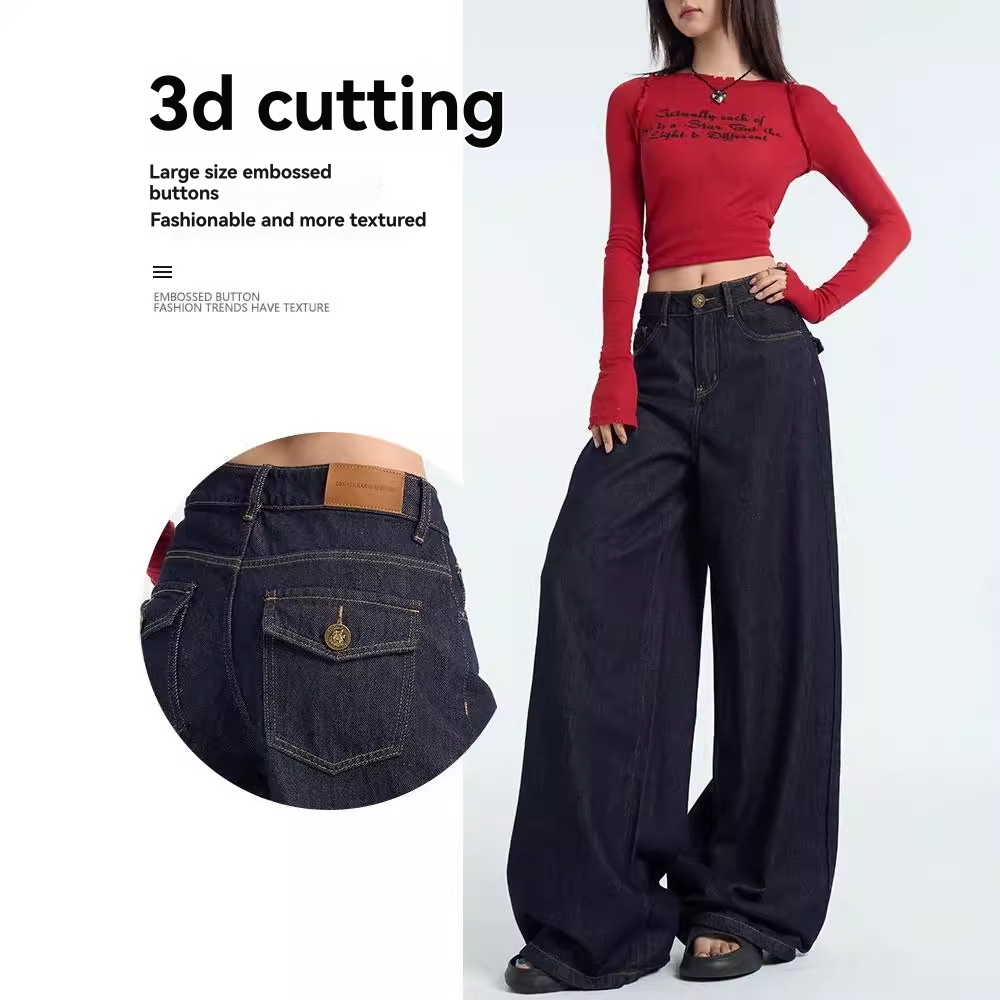 Extra Wide-Leg Drawstring Denim Pants  | Womens  Jeans Clothing Jeans