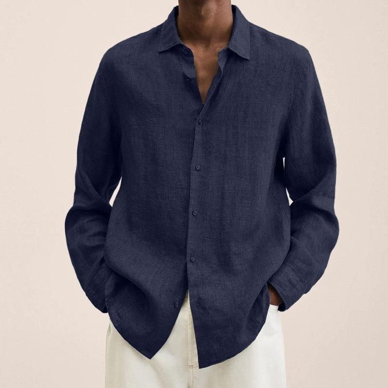 Linen Long-Sleeved Shirt  | Mens  Shirts Clothing Mens