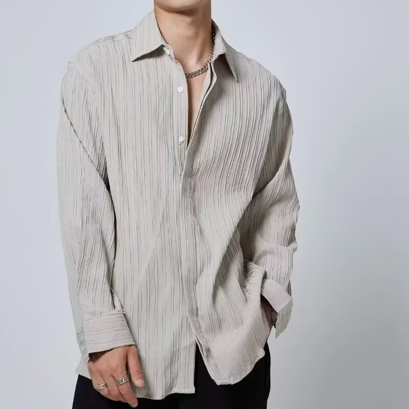 Long-Sleeved Striped Linen Shirt  | Mens  Shirts Clothing Mens