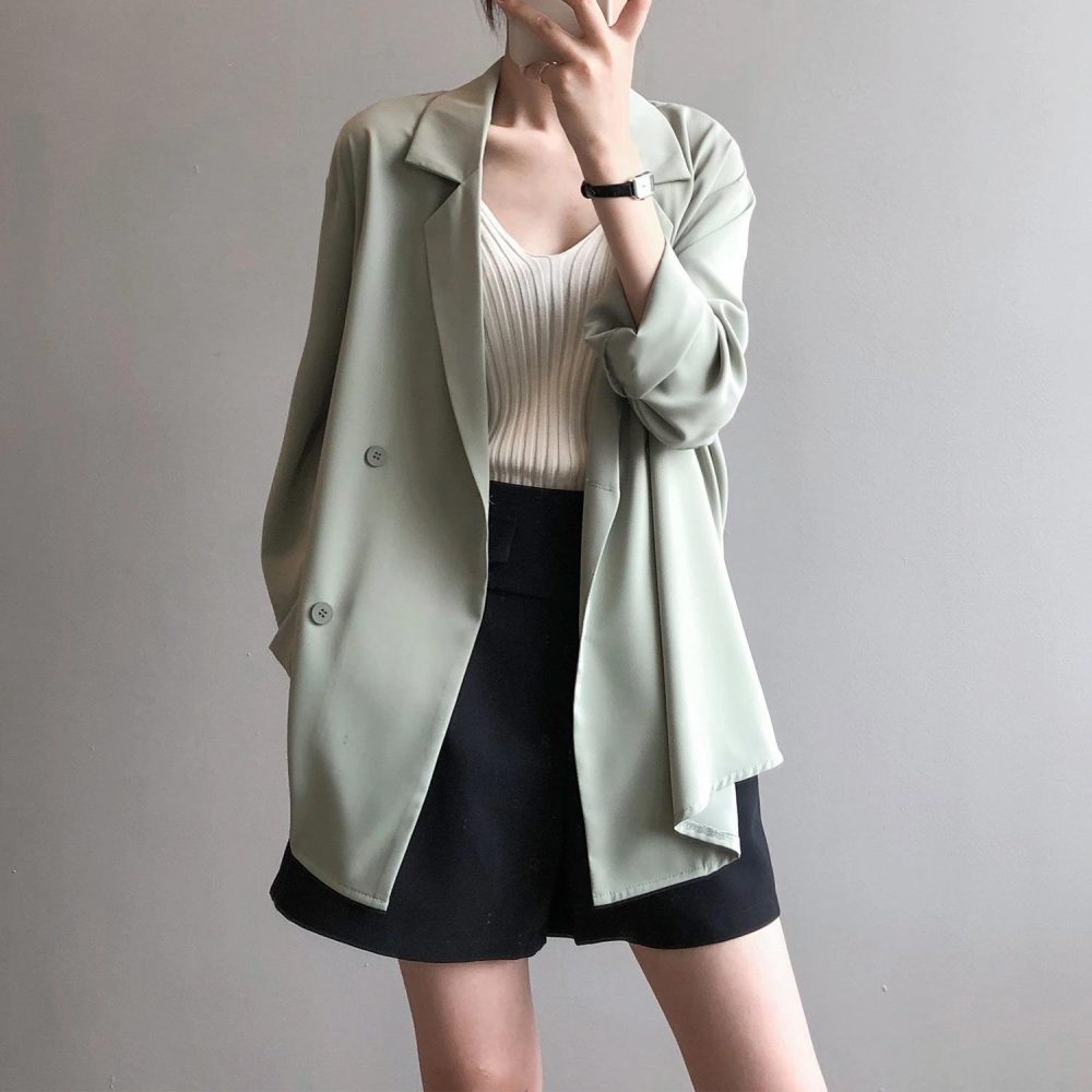 Oversized Draped Double-Breasted Blazer  | Womens  Vests & Tailoring Clothing Coats & Jackets