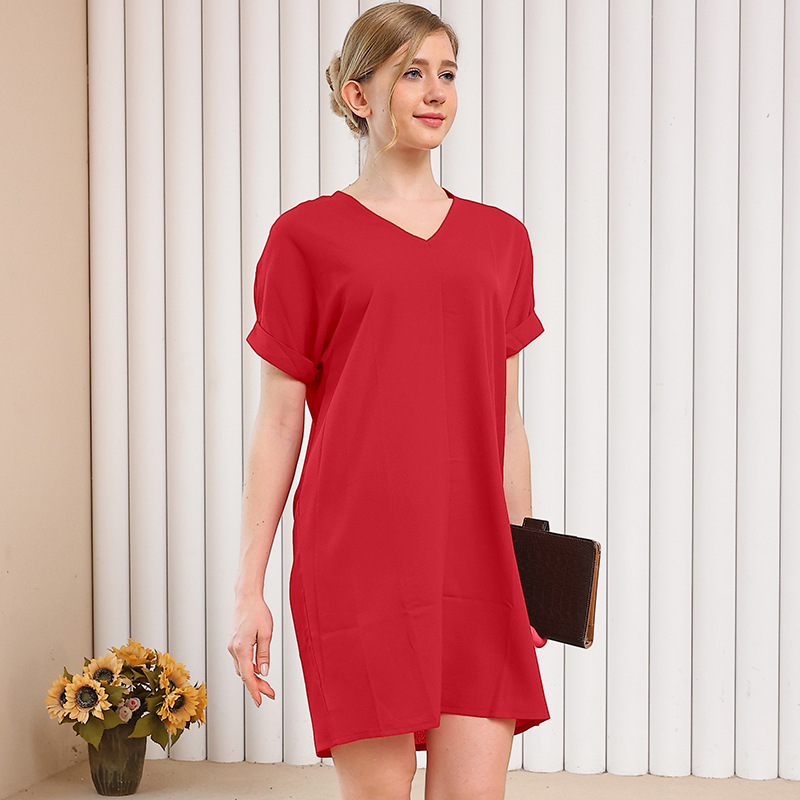 Oversized Ruched V-Neck Dress  | Womens  Dresses & Jumpsuits Clothing Dresses & Jumpsuits