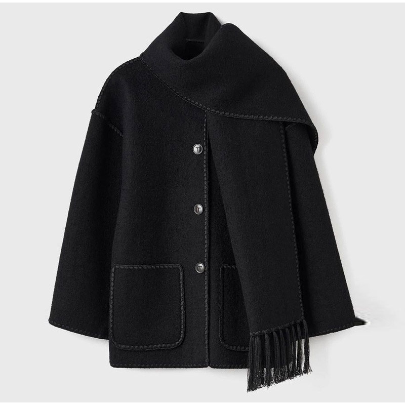 Oversized Wool-Blend Scarf Jacket  | Womens  Coats & Jackets Clothing Coats & Jackets