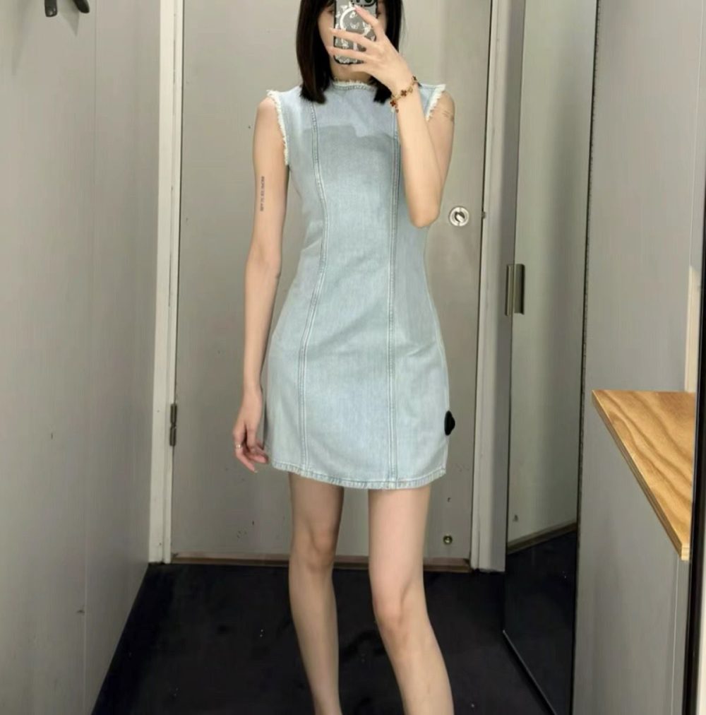 Paneled Denim Mini Dress  | Womens  Dresses & Jumpsuits Clothing Dresses & Jumpsuits