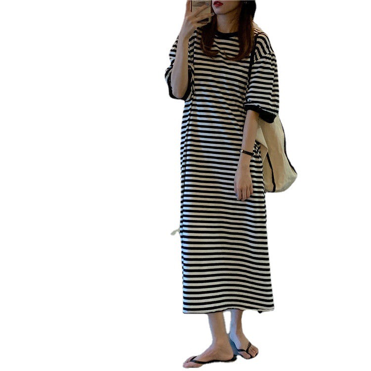 Striped Jersey Midi Dress  | Womens  Dresses & Jumpsuits Clothing Dresses & Jumpsuits