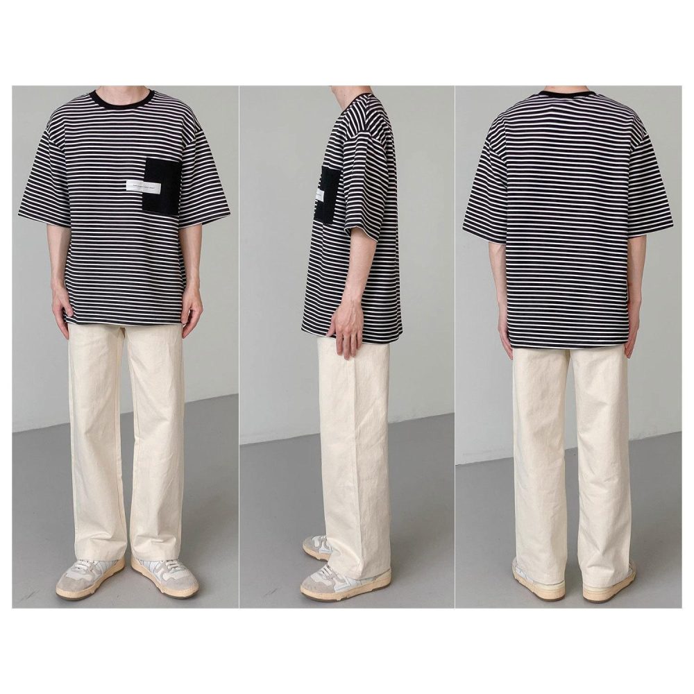 Striped Knit T-Shirt  | Mens  T-Shirts Clothing Mens