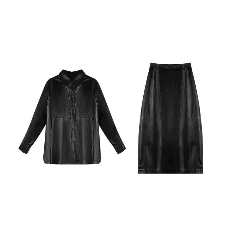 Topstitched Leather Shirt  | Womens  Tops Clothing Shirts & Blouses