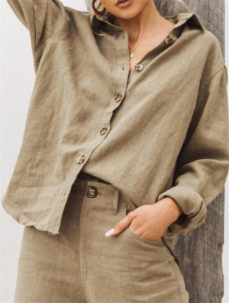 Wide-Sleeved Linen Shirt  | Womens  Shirts & Blouses Clothing Shirts & Blouses