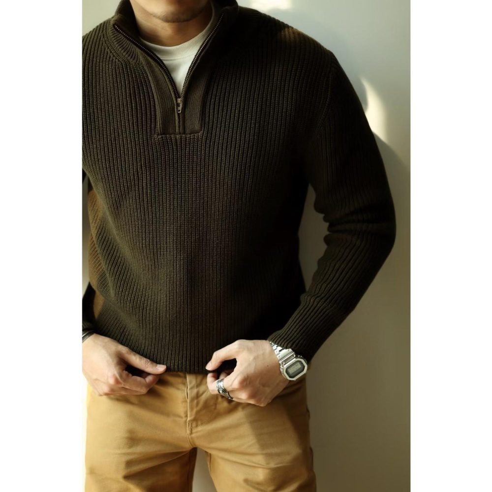 Wool And Cotton-Blend Half-Zip Sweater  | Mens  Sweaters & Cardigans Clothing Mens