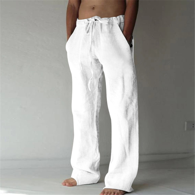 Wide-Leg Linen Drawstring Pants  | Womens  Pants Clothing Pants